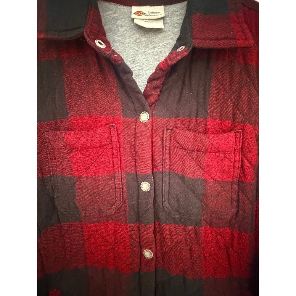 Dickies Quilted Buffalo Plaid Shirt Jacket Women's Small - Picture 4 of 7